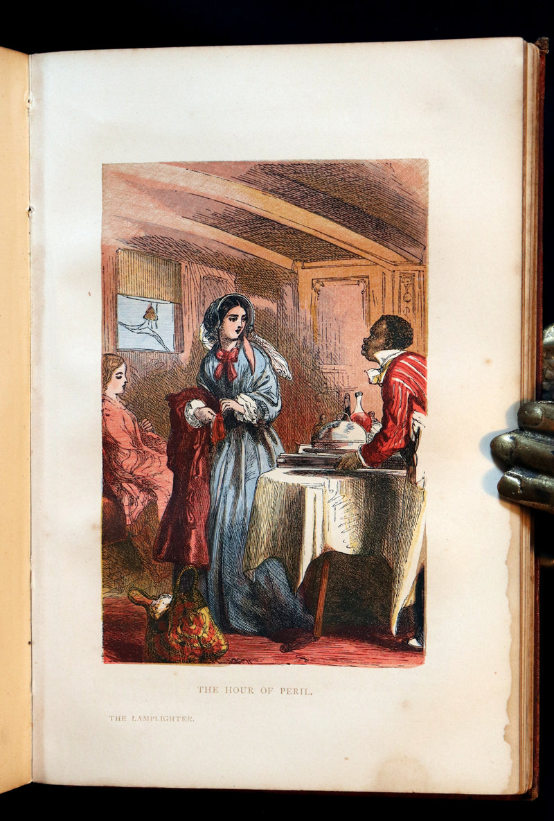1875 Rare Book - The LAMPLIGHTER by Maria Susanna Cummins. Illustrated in color.