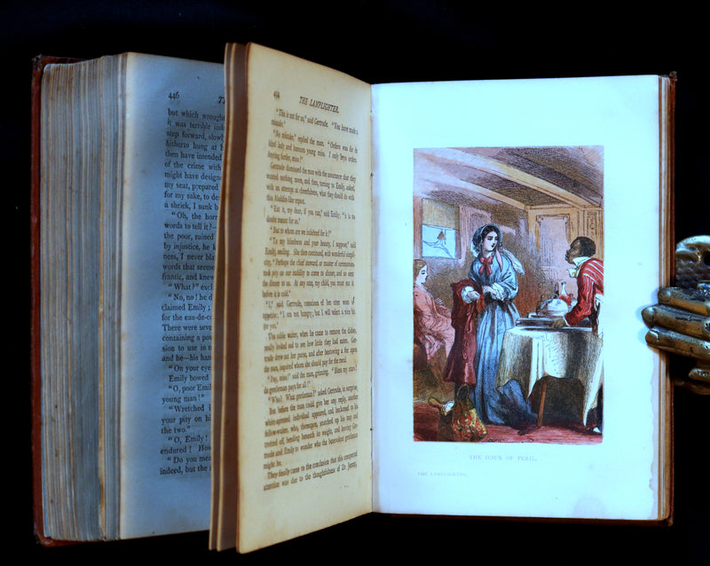 1875 Rare Book - The LAMPLIGHTER by Maria Susanna Cummins. Illustrated in color.