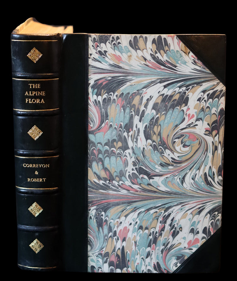 1911 Rare Book - The ALPINE FLORA (Flowers) by Henry Correvon illustrated in water-colour.