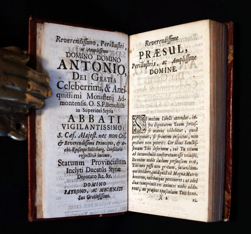 1728 Scarce Latin Book - The Sacred Heart of Blessed Virgin Mary or the sum of the Sanctity by Giovanni Pietro Pinamonti.