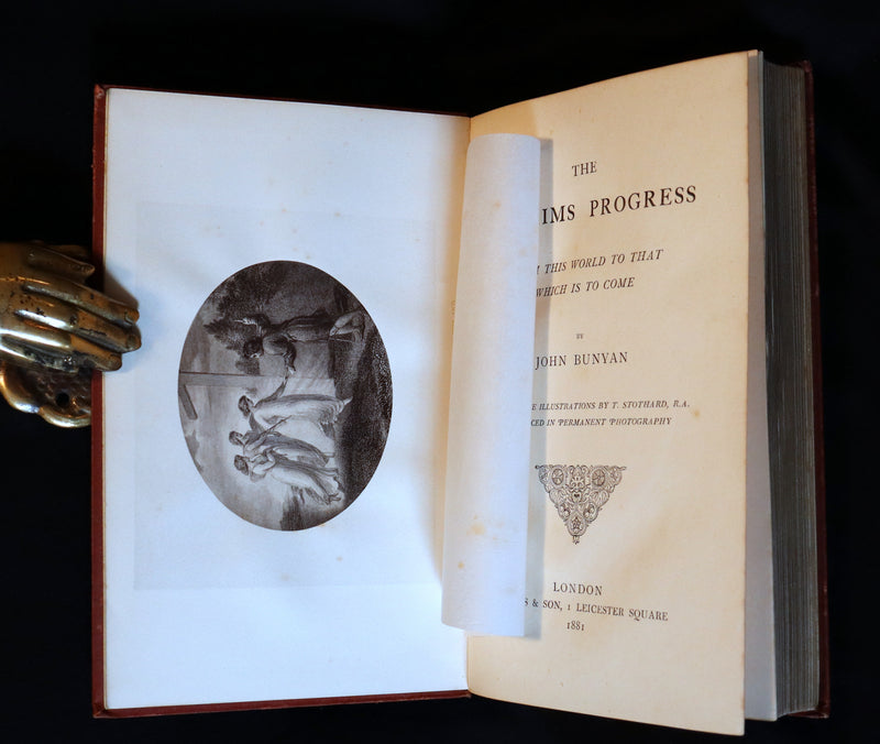 1881 Rare Victorian Book - The Pilgrim's Progress with Stothard Illustrations In Permanent Photography.