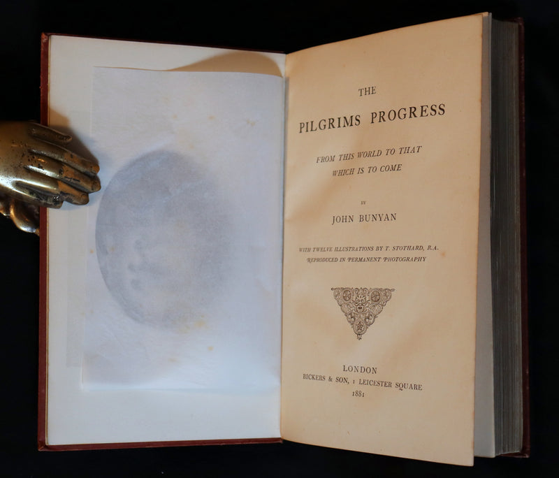 1881 Rare Victorian Book - The Pilgrim's Progress with Stothard Illustrations In Permanent Photography.