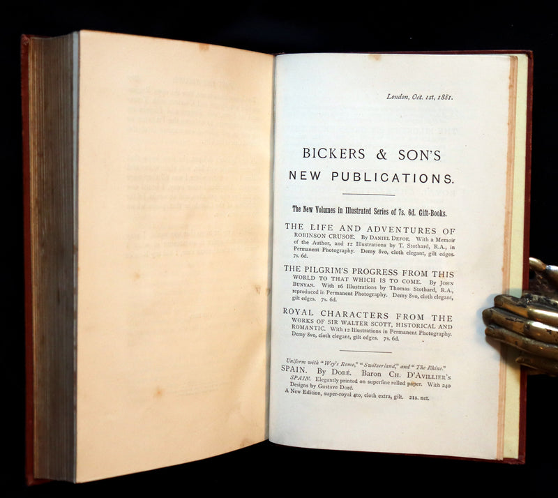 1881 Rare Victorian Book - The Pilgrim's Progress with Stothard Illustrations In Permanent Photography.