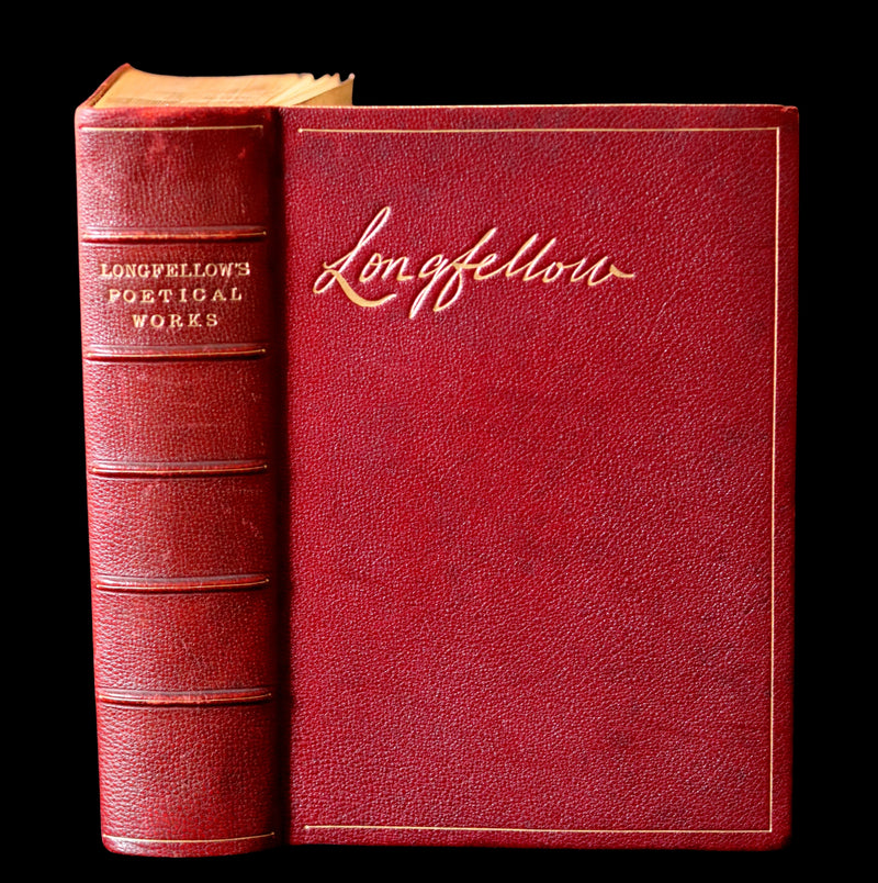 1890 Scarce Book bound by Ramage - The Poetical Works of Henry Wadsworth Longfellow Illustrated by Symington.