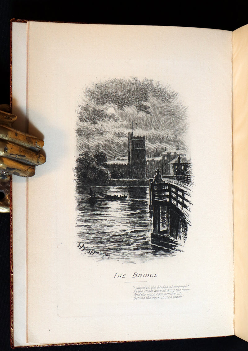 1890 Scarce Book bound by Ramage - The Poetical Works of Henry Wadsworth Longfellow Illustrated by Symington.
