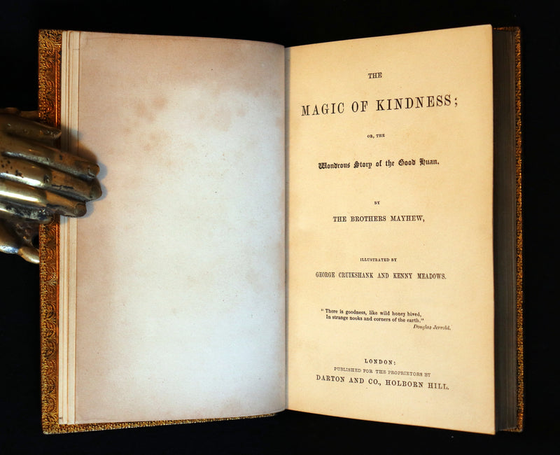 1849 Scarce 1stED - bound by Riviere - THE MAGIC OF KINDNESS illustrated by Cruikshank.