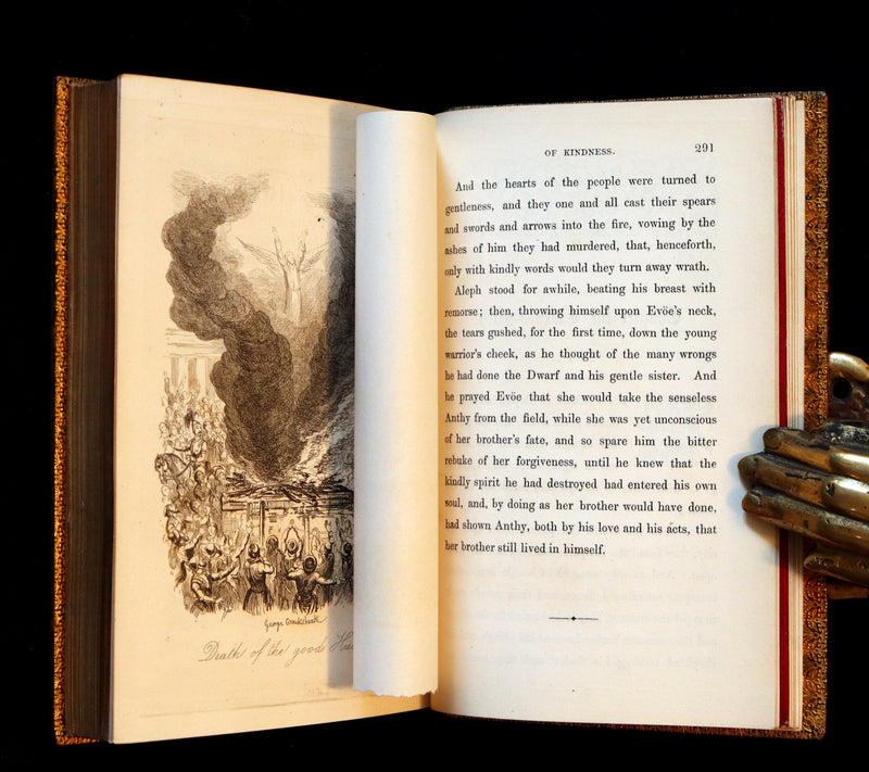 1849 Scarce 1stED - bound by Riviere - THE MAGIC OF KINDNESS illustrated by Cruikshank.