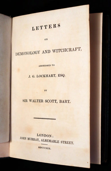 1830 1stED Book - Letters on Demonology & Witchcraft - WITCHES & FAIRIES by Walter Scott.
