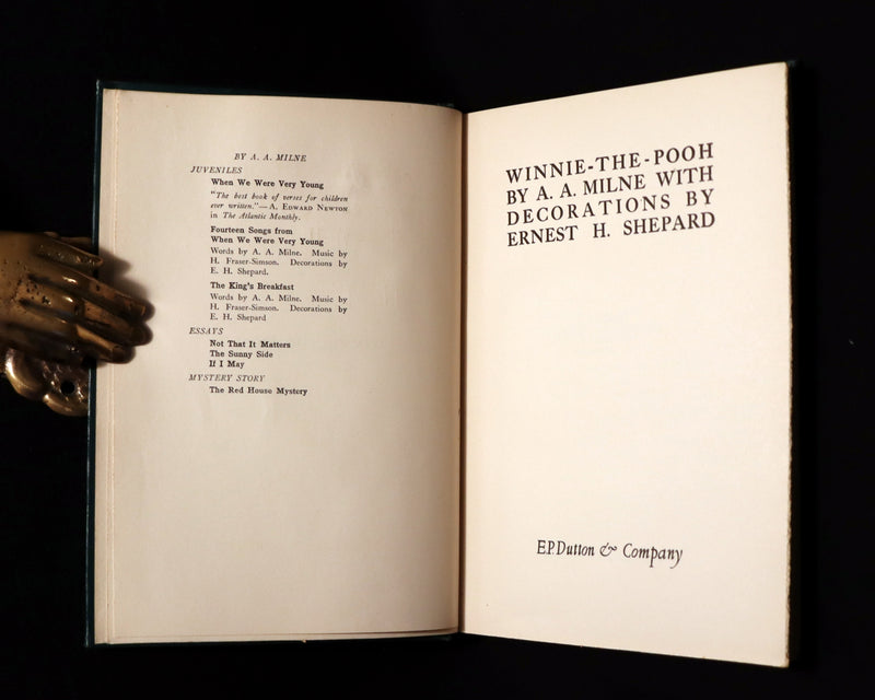 1926 Rare First Edition - WINNIE-THE-POOH by A. A. Milne - Illustrated by Ernest H. Shepard.