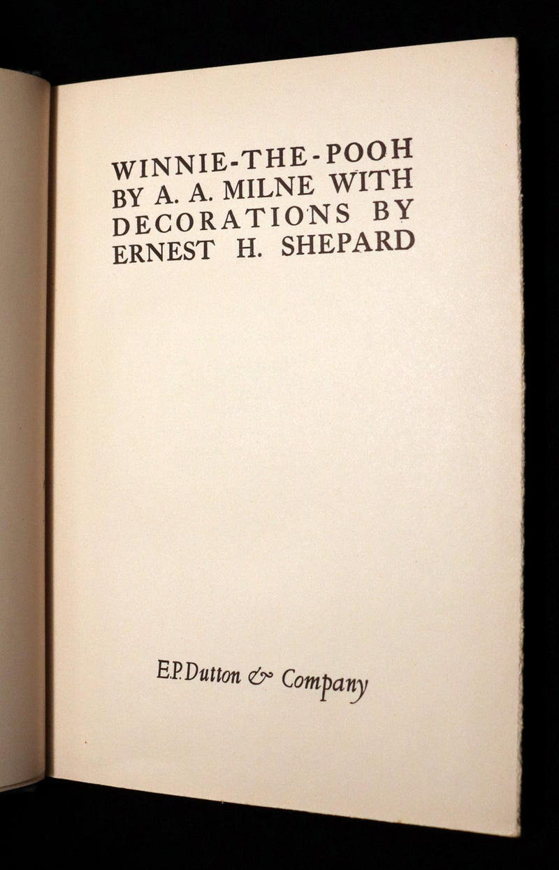 1926 Rare First Edition - WINNIE-THE-POOH by A. A. Milne - Illustrated by Ernest H. Shepard.