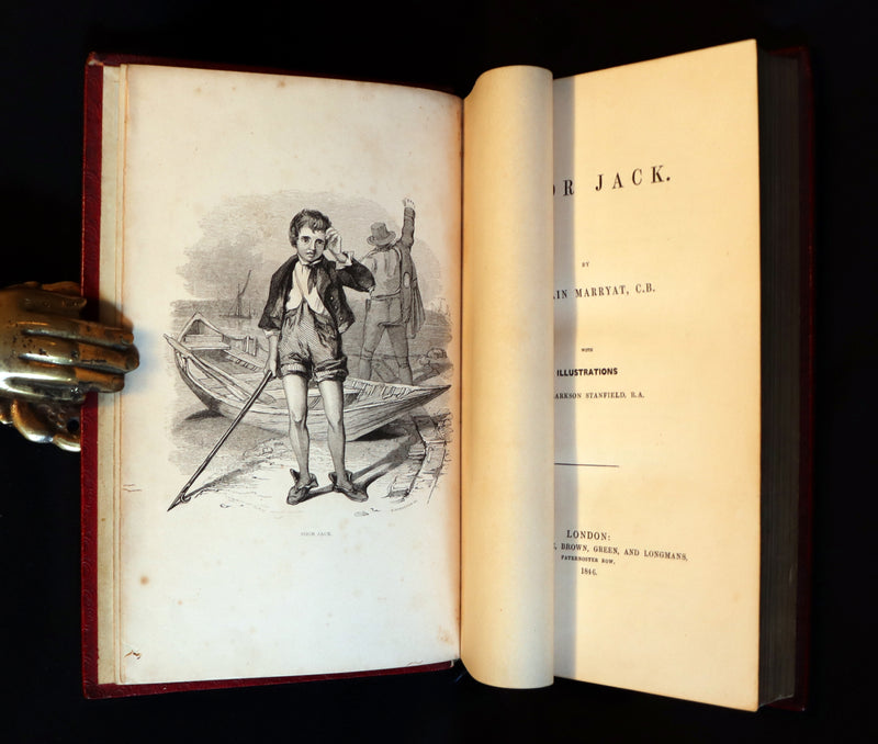 1846 Rare Book in Naval Binding - POOR JACK by Captain Marryat Illustrated by Clarkson Stanfield.