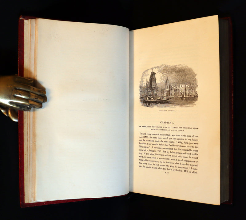 1846 Rare Book in Naval Binding - POOR JACK by Captain Marryat Illustrated by Clarkson Stanfield.