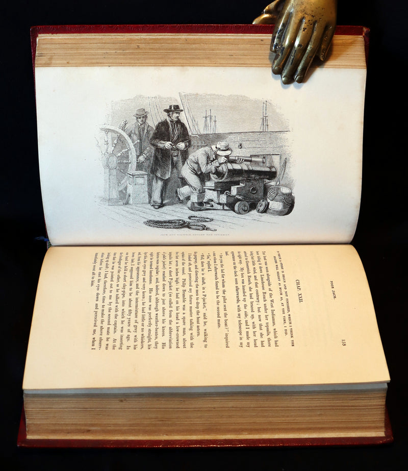 1846 Rare Book in Naval Binding - POOR JACK by Captain Marryat Illustrated by Clarkson Stanfield.