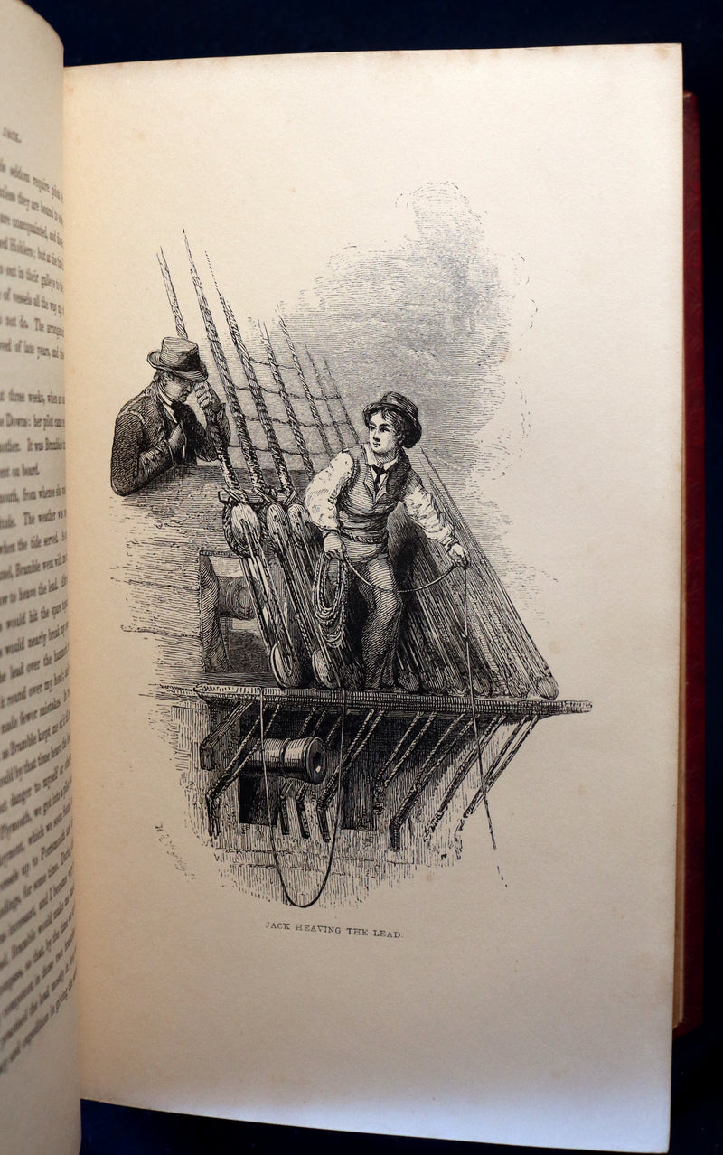 1846 Rare Book in Naval Binding - POOR JACK by Captain Marryat Illustrated by Clarkson Stanfield.