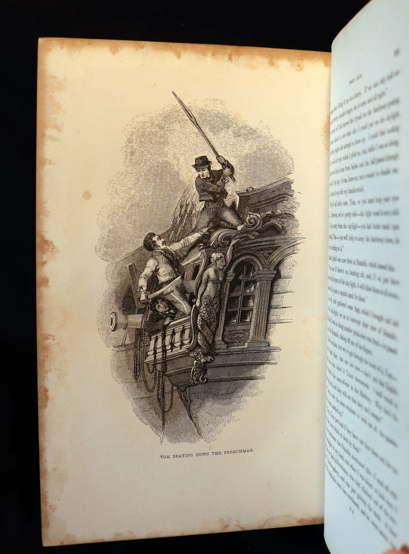 1846 Rare Book in Naval Binding - POOR JACK by Captain Marryat Illustrated by Clarkson Stanfield.