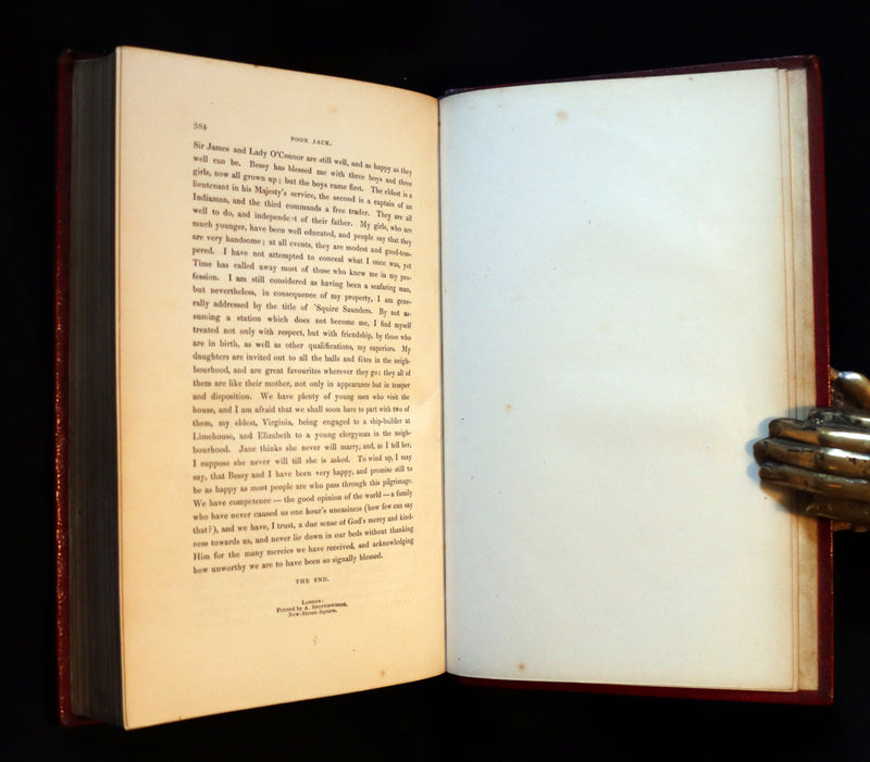 1846 Rare Book in Naval Binding - POOR JACK by Captain Marryat Illustrated by Clarkson Stanfield.