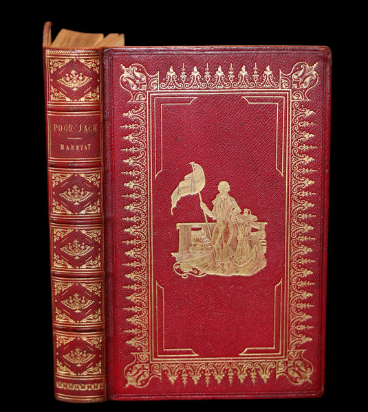 1846 Rare Book in Naval Binding - POOR JACK by Captain Marryat Illustrated by Clarkson Stanfield.