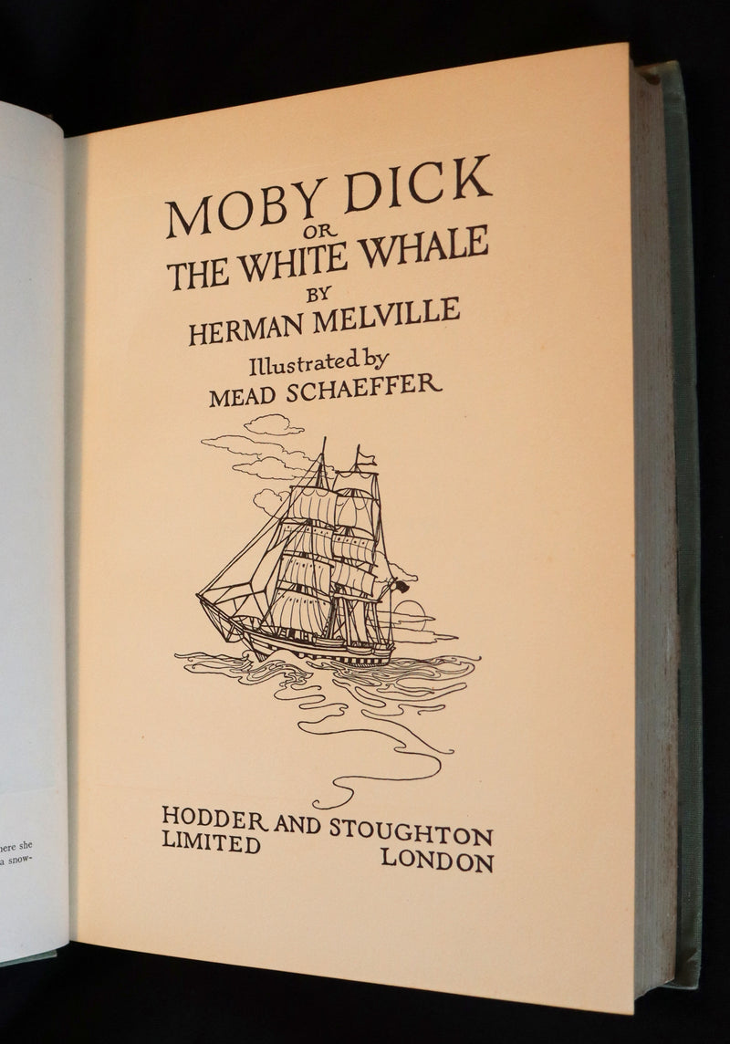 1930 Scarce Edition - MOBY DICK or The White Whale by Herman Melville illustrated by Mead Schaeffer.