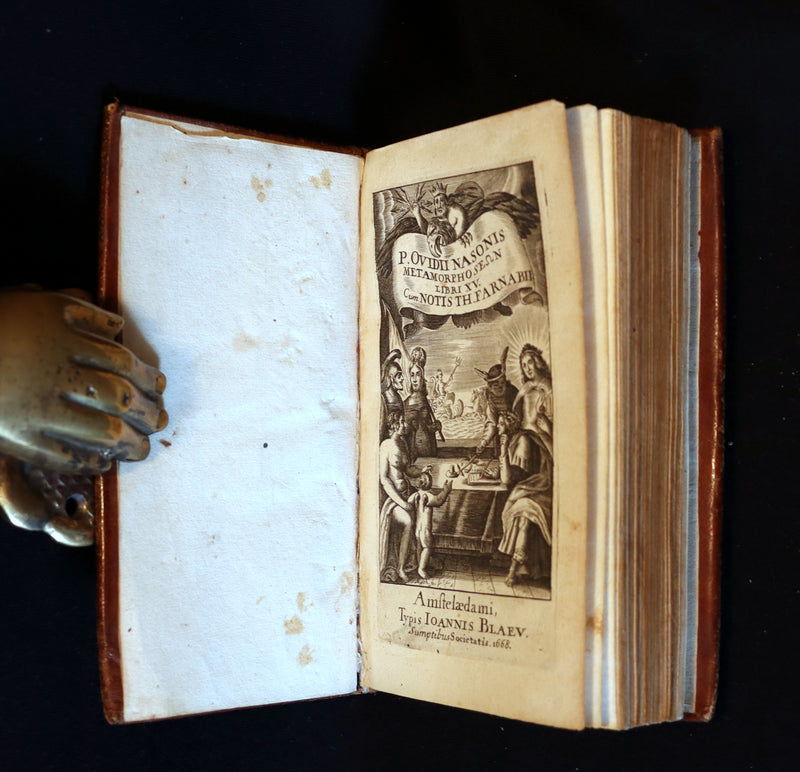 1668 Rare Latin Book - OVID's Metamorphoses - Metamorphoseon libri XV cum notis Farnabii.