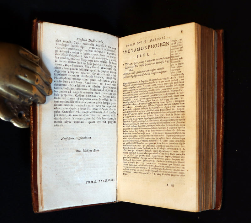 1668 Rare Latin Book - OVID's Metamorphoses - Metamorphoseon libri XV cum notis Farnabii.