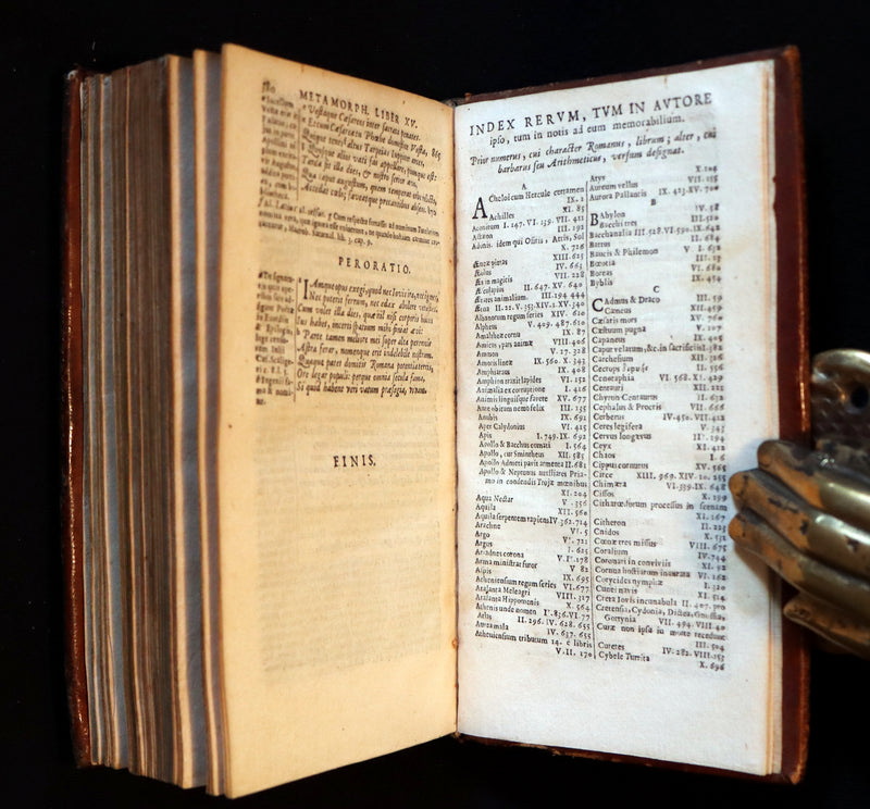 1668 Rare Latin Book - OVID's Metamorphoses - Metamorphoseon libri XV cum notis Farnabii.