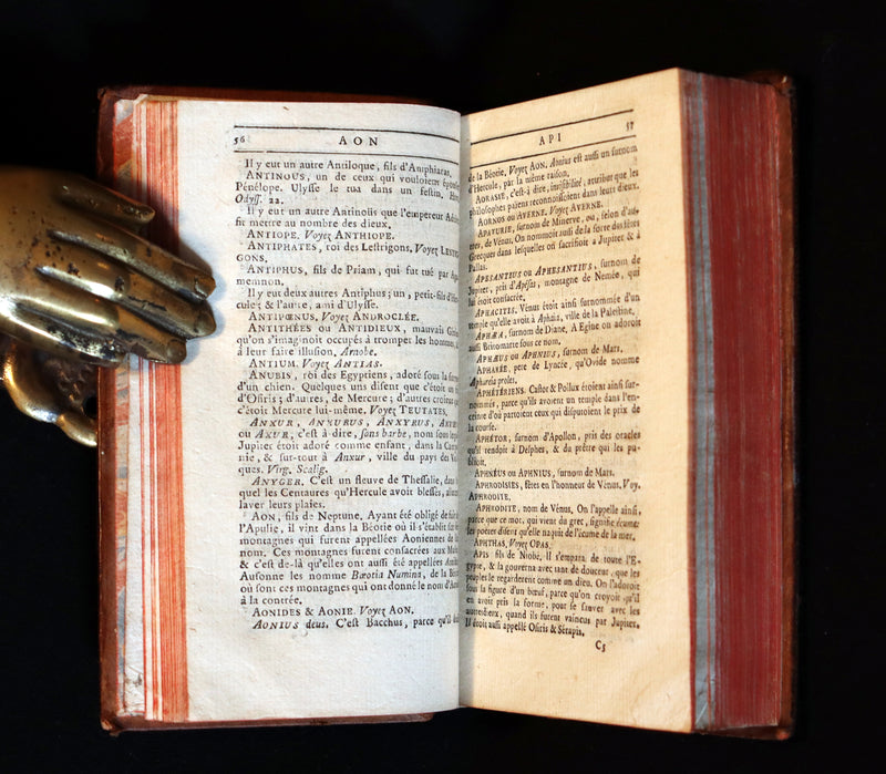 1784 Rare French Book -  Dictionary of FABLE and Mythology - Dictionnaire de la Fable by Chompre.