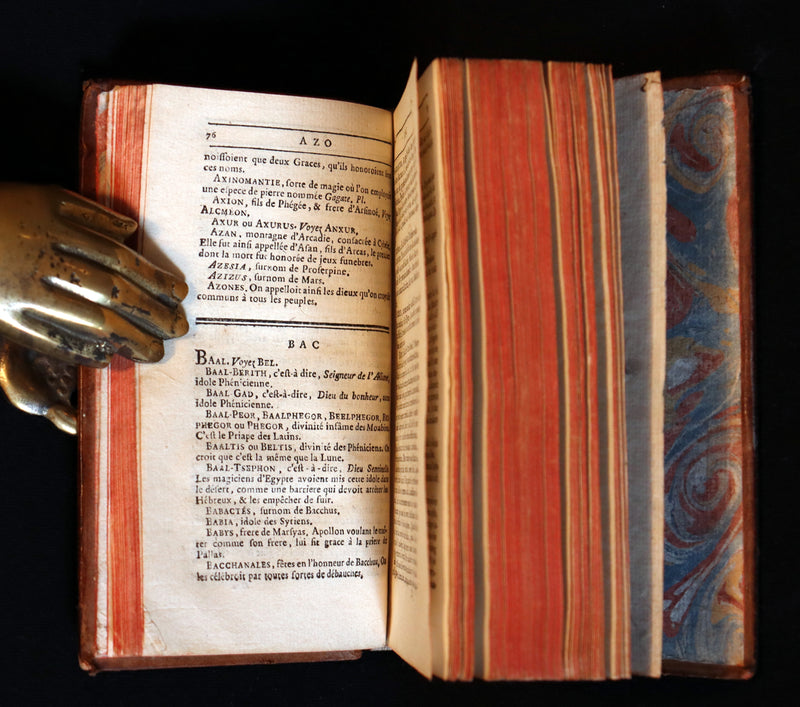 1784 Rare French Book -  Dictionary of FABLE and Mythology - Dictionnaire de la Fable by Chompre.