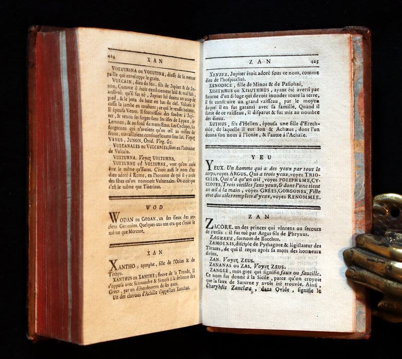 1784 Rare French Book -  Dictionary of FABLE and Mythology - Dictionnaire de la Fable by Chompre.