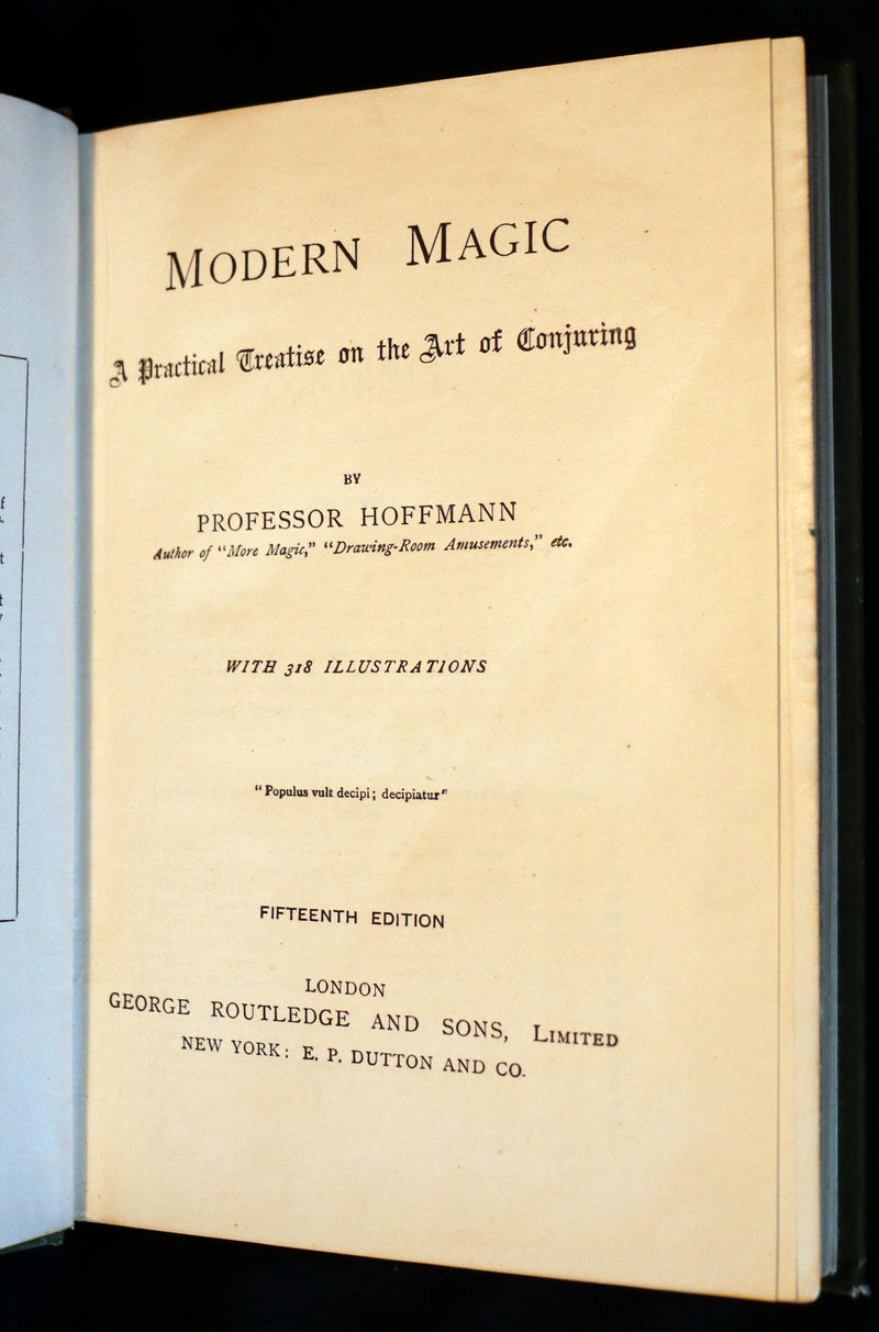 1898 Rare Book - MODERN MAGIC - A Practical Treatise On The Art Of Conjuring by Hoffmann.