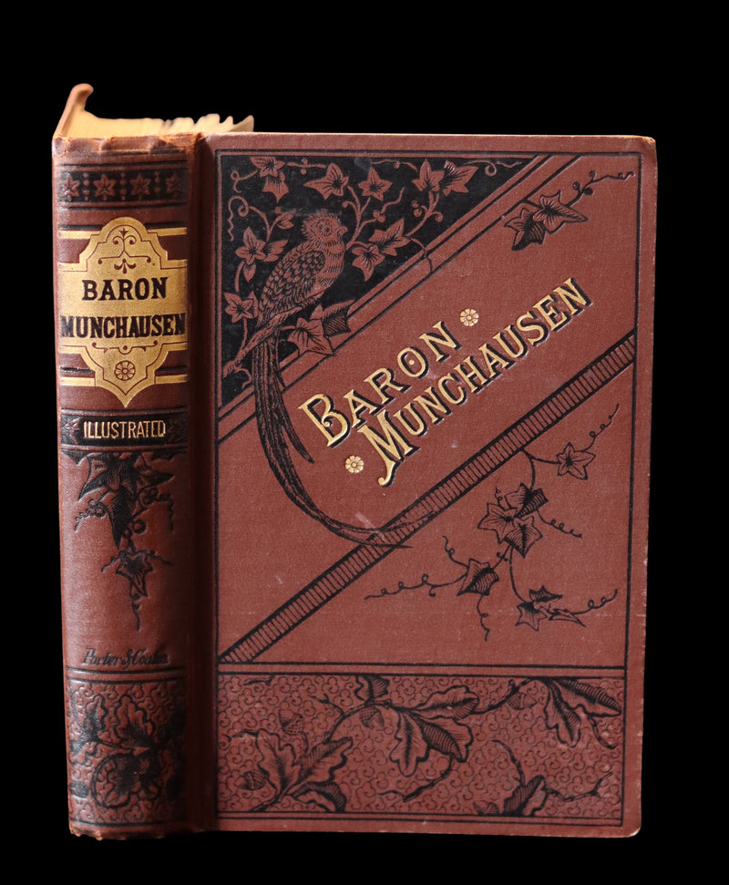 1880 Rare Book - The Travels and Surprising Adventures of Baron MUNCHAUSEN Illustrated by Crowquill.