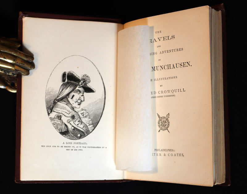 1880 Rare Book - The Travels and Surprising Adventures of Baron MUNCHAUSEN Illustrated by Crowquill.