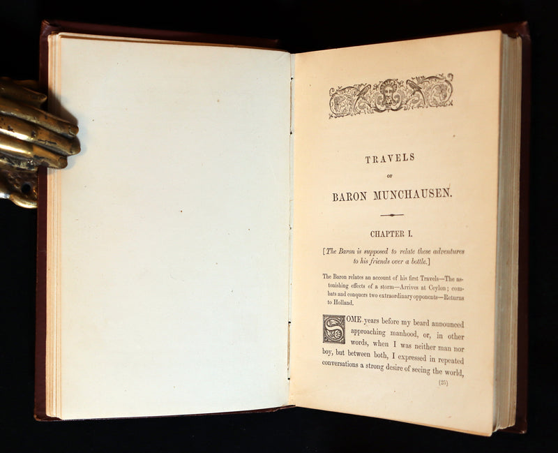 1880 Rare Book - The Travels and Surprising Adventures of Baron MUNCHAUSEN Illustrated by Crowquill.