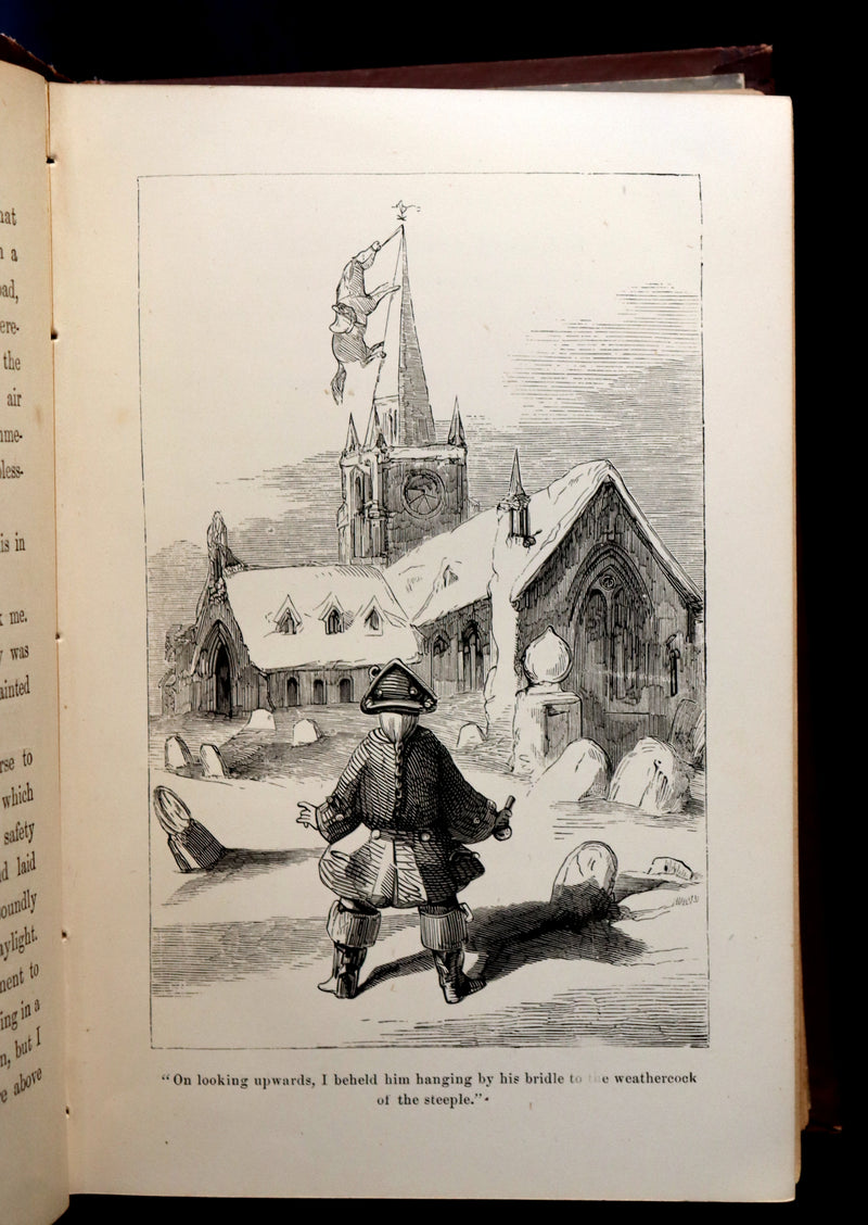 1880 Rare Book - The Travels and Surprising Adventures of Baron MUNCHAUSEN Illustrated by Crowquill.