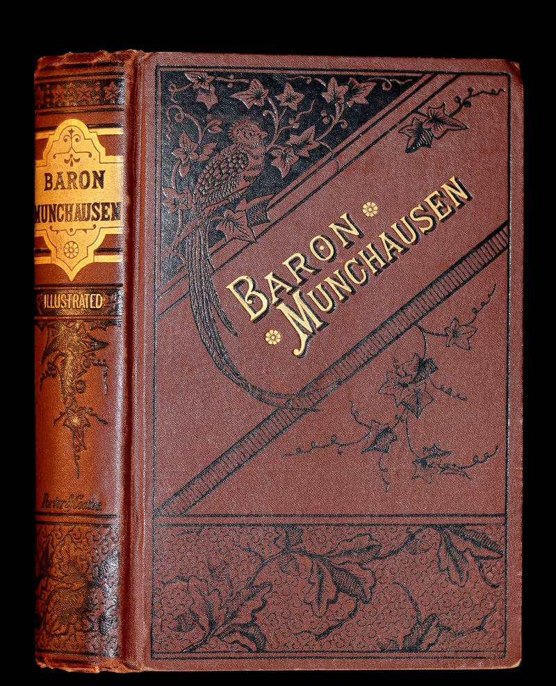1880 Rare Book - The Travels and Surprising Adventures of Baron MUNCHAUSEN Illustrated by Crowquill.
