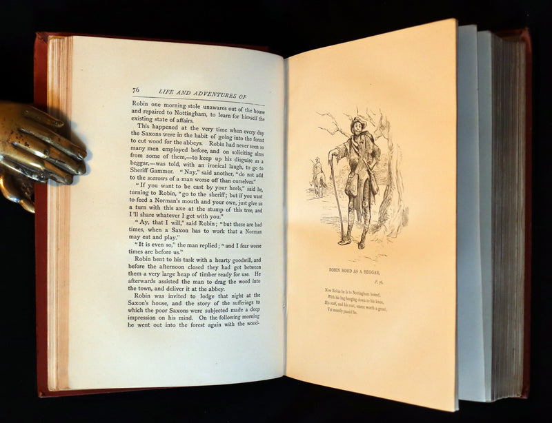 1895 Rare Book - THE LIFE AND ADVENTURES OF ROBIN HOOD by John B. Marsh illustrated by Browne.