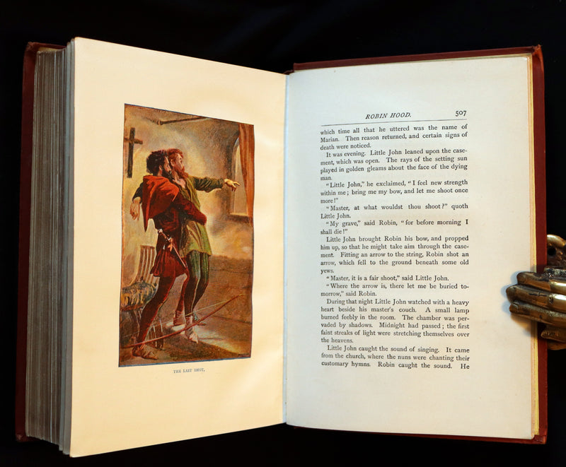 1895 Rare Book - THE LIFE AND ADVENTURES OF ROBIN HOOD by John B. Marsh illustrated by Browne.