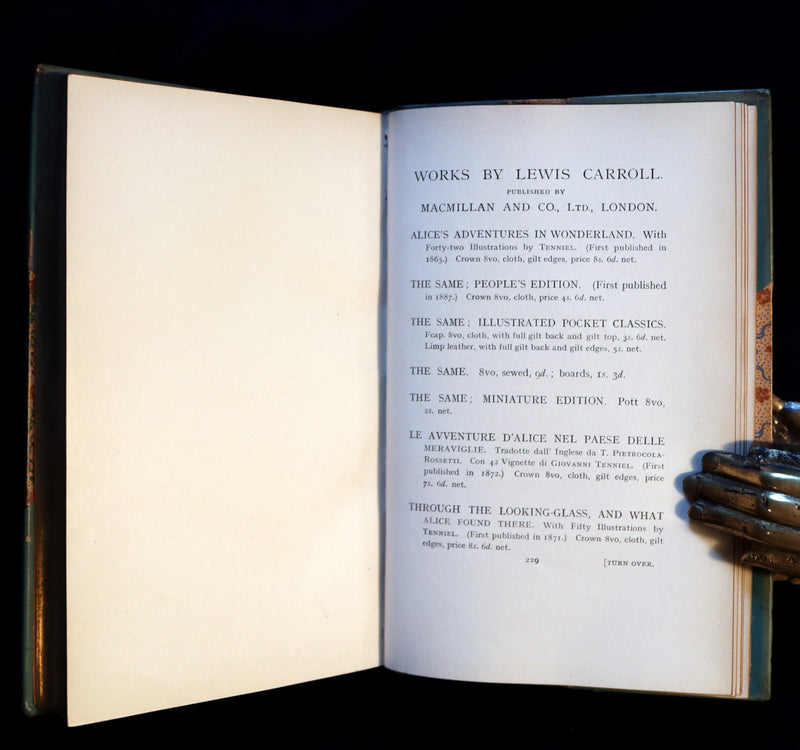 1927 Rare Sangorski binding - Through the Looking-Glass, and What Alice Found There by Lewis Carroll.