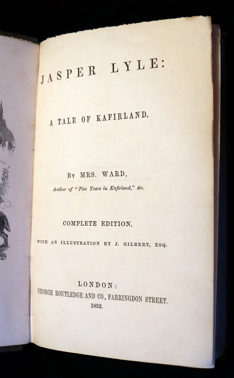 1852 Rare Book - Jasper Lyle a Tale of Kafirland - 1st English novel set in South Africa.