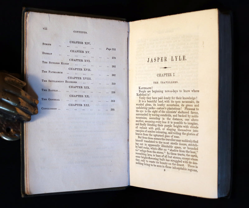 1852 Rare Book - Jasper Lyle a Tale of Kafirland - 1st English novel set in South Africa.