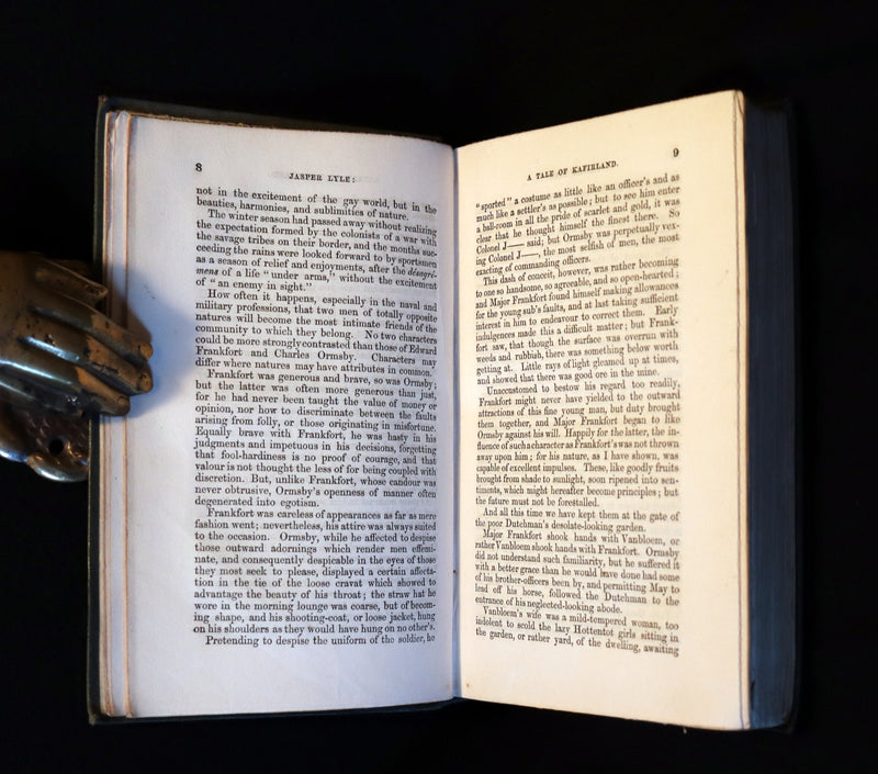 1852 Rare Book - Jasper Lyle a Tale of Kafirland - 1st English novel set in South Africa.