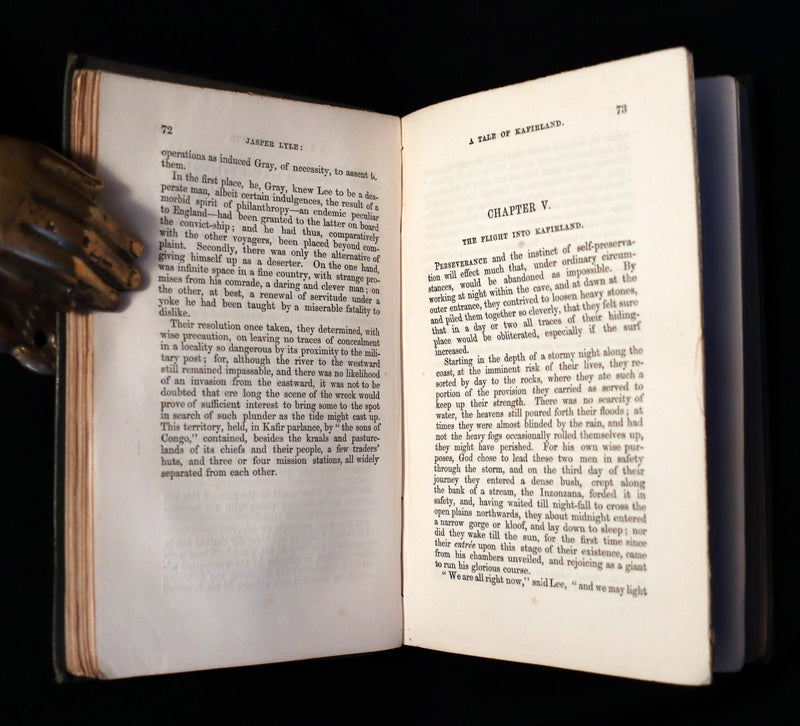 1852 Rare Book - Jasper Lyle a Tale of Kafirland - 1st English novel set in South Africa.