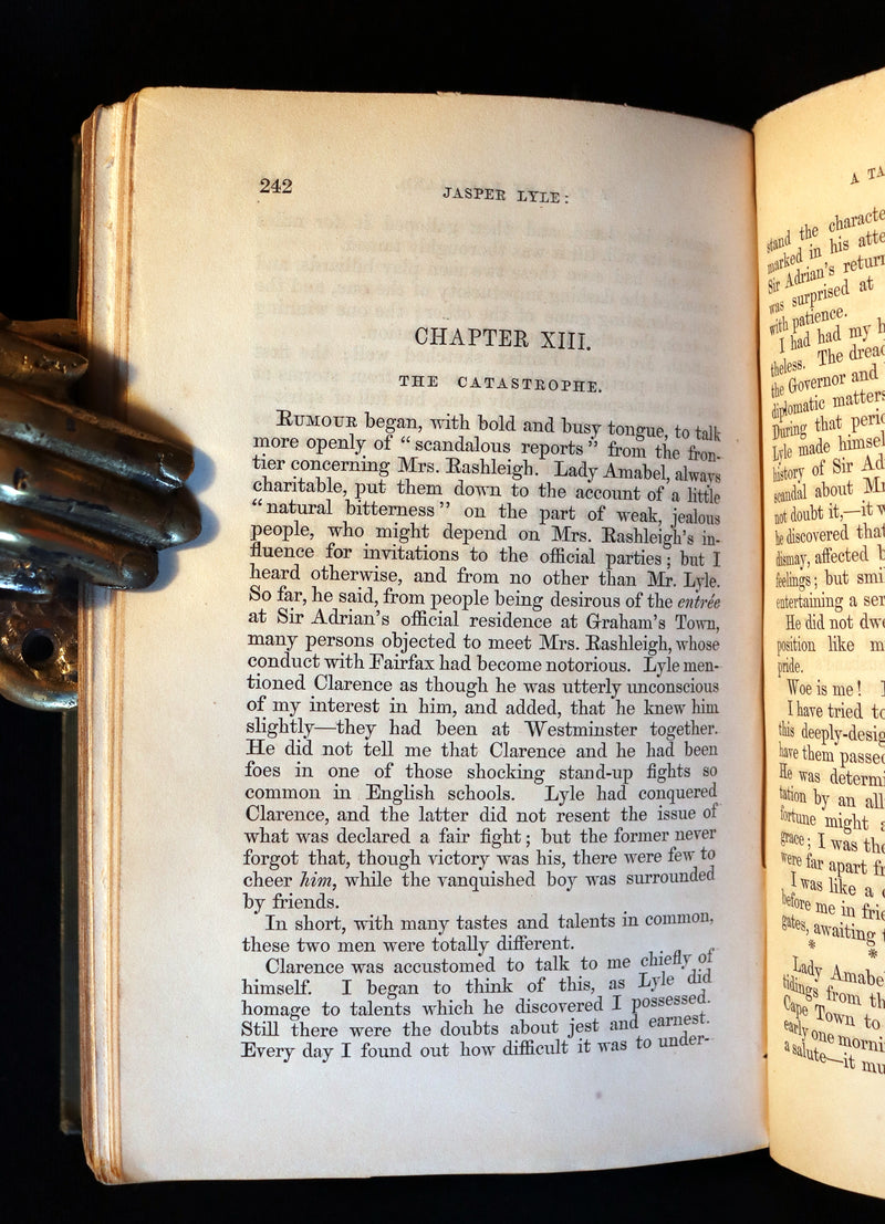 1852 Rare Book - Jasper Lyle a Tale of Kafirland - 1st English novel set in South Africa.