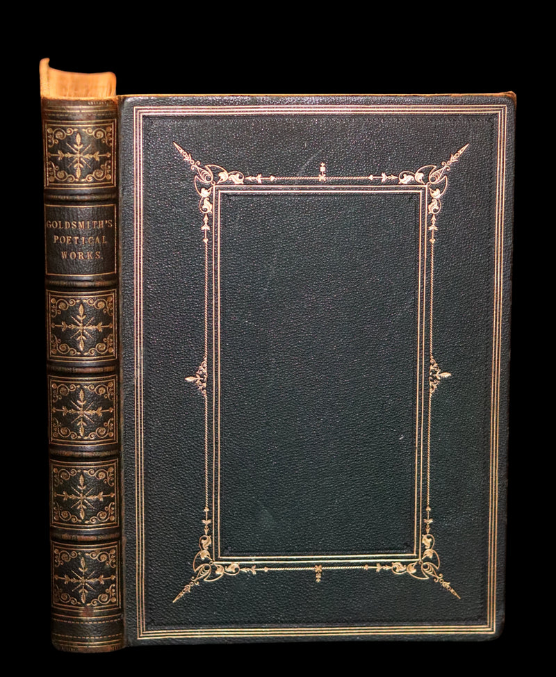 1846 Rare Book - The Poetical Works of Oliver Goldsmith illustrated. Including The Deserted Village.