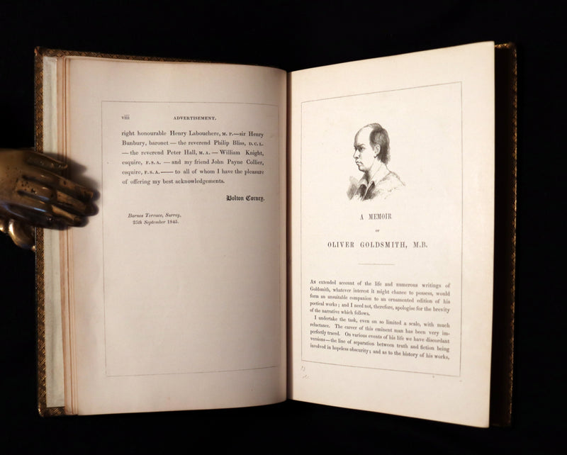 1846 Rare Book - The Poetical Works of Oliver Goldsmith illustrated. Including The Deserted Village.