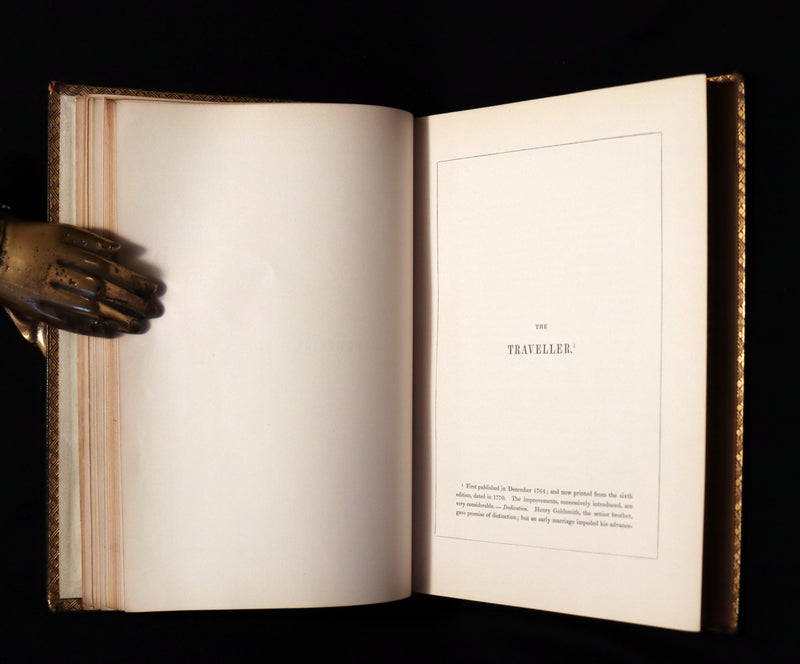 1846 Rare Book - The Poetical Works of Oliver Goldsmith illustrated. Including The Deserted Village.