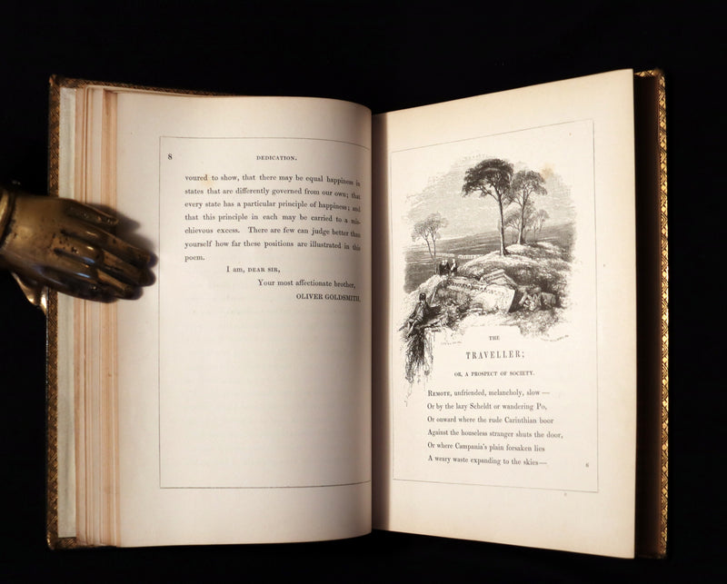 1846 Rare Book - The Poetical Works of Oliver Goldsmith illustrated. Including The Deserted Village.