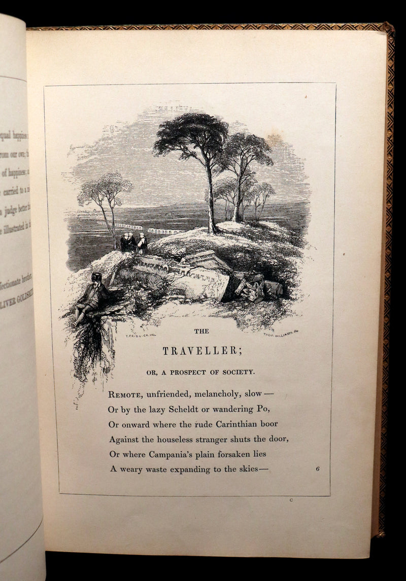 1846 Rare Book - The Poetical Works of Oliver Goldsmith illustrated. Including The Deserted Village.
