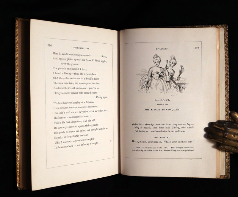 1846 Rare Book - The Poetical Works of Oliver Goldsmith illustrated. Including The Deserted Village.