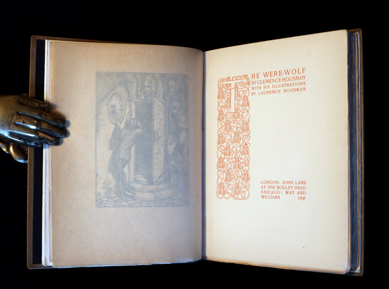 1896 Rare 1stED Book on Werewolves - THE WERE-WOLF written by Clemence Housman & Illustrated by Laurence Houseman.