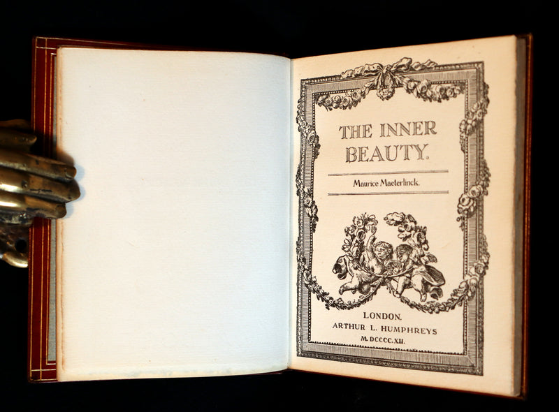 1912 Rare Illustrated Edition bound by Sangorski - The INNER BEAUTY - Spiritual essays by Maurice Maeterlinck.
